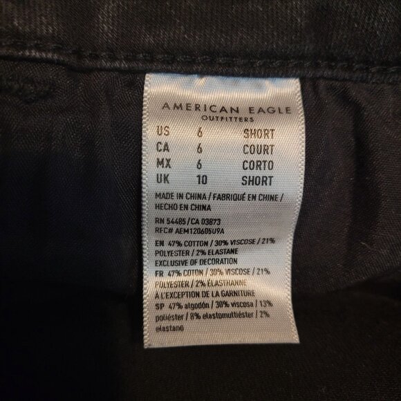 American Eagle Jeans 6 S Next Level Stretch Jegging Hi Rise Black Wash Denim - Picture 6 of 11